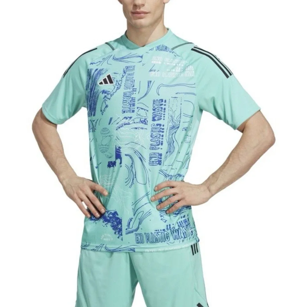 Adidas Tiro PrimeBlue Sz XL Parley Soccer Jersey Mint Green Blue IB3181 Athletic